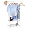 songmics stable metal clothes rack with 2 storage shelves 150 x 48 x 108 cm white llr12w Songmics Stable Metal Clothes Rack with 2 Storage Shelves 150 x 45 x 108 cm White LLR12W Songmics Stable Metal Clothes Rack with 2 Storage Shelves 150 x 48 x 108 cm White LLR12W 0 100x100