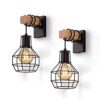 encoft 2 pack vintage industrial wall light indoor e27 wooden wall sconce black cage wall light fixtures perfect for living room bedroom kitchen restaurant loft coffee bar(not included bulbs) ENCOFT 2 Pack Vintage Industrial Wall Light Indoor E27 Wooden Wall Sconce Black Cage Wall Light Fixtures Perfect for Living Room Bedroom Kitchen Restaurant Loft Coffee Bar(Not Included Bulbs) ENCOFT 2 Pack Vintage Industrial Wall Light Indoor E27 Wooden Wall Sconce Black Cage Wall Light Fixtures Perfect for Living Room Bedroom Kitchen Restaurant Loft Coffee BarNot Included Bulbs 0 100x100