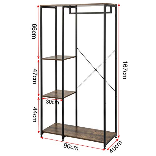 eSituro Heavy Duty Clothes Rail, Large Coat Stand Clothings Wadrobe ...